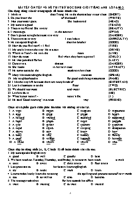 Bài tập ôn tập và đề thi thử học sinh giỏi Tiếng Anh 6